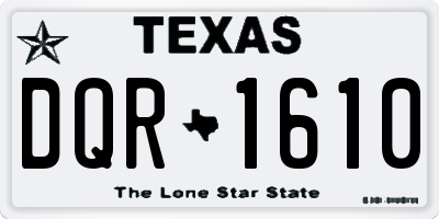 TX license plate DQR1610
