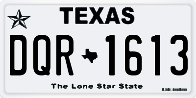 TX license plate DQR1613