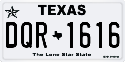 TX license plate DQR1616