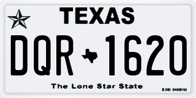 TX license plate DQR1620