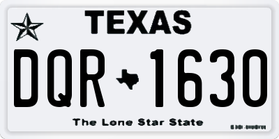 TX license plate DQR1630