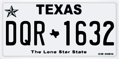 TX license plate DQR1632