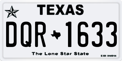 TX license plate DQR1633