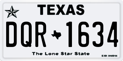 TX license plate DQR1634