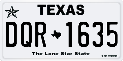 TX license plate DQR1635