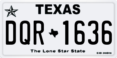 TX license plate DQR1636