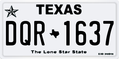 TX license plate DQR1637