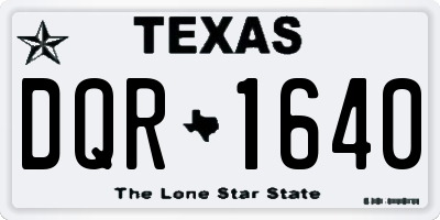 TX license plate DQR1640