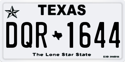 TX license plate DQR1644