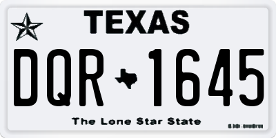 TX license plate DQR1645