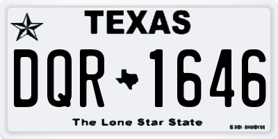 TX license plate DQR1646