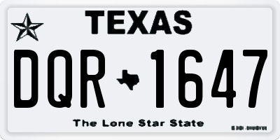 TX license plate DQR1647