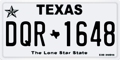 TX license plate DQR1648