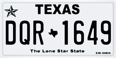 TX license plate DQR1649