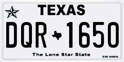 TX license plate DQR1650