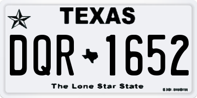 TX license plate DQR1652