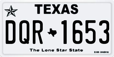 TX license plate DQR1653