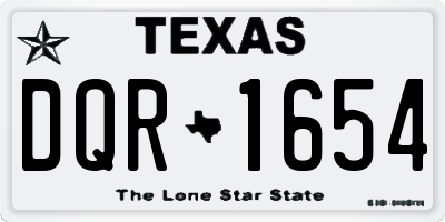TX license plate DQR1654