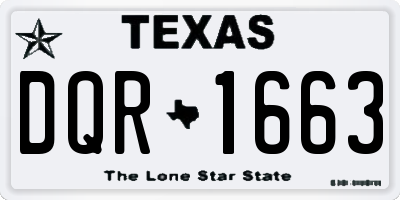 TX license plate DQR1663