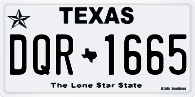 TX license plate DQR1665