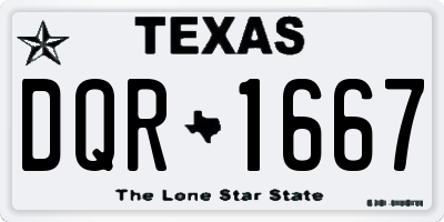 TX license plate DQR1667
