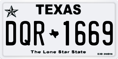 TX license plate DQR1669