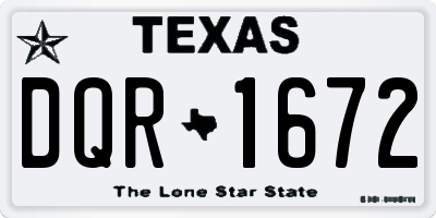 TX license plate DQR1672