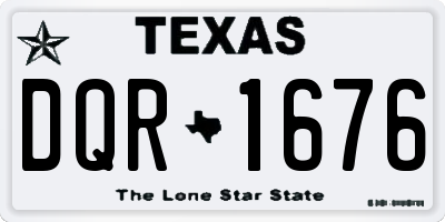 TX license plate DQR1676