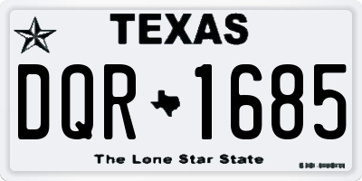 TX license plate DQR1685