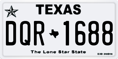 TX license plate DQR1688