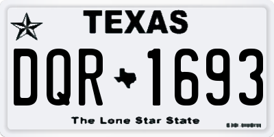 TX license plate DQR1693