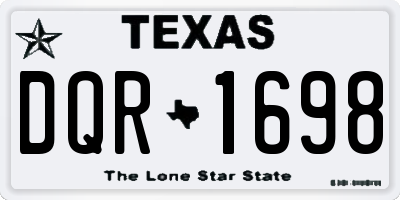 TX license plate DQR1698