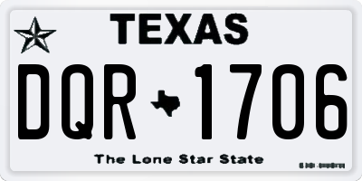 TX license plate DQR1706