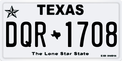 TX license plate DQR1708