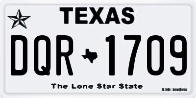 TX license plate DQR1709