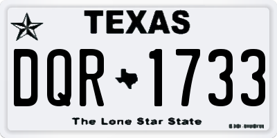 TX license plate DQR1733