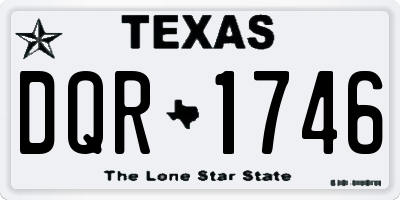TX license plate DQR1746
