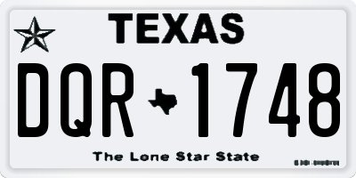 TX license plate DQR1748