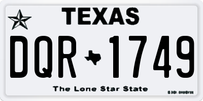 TX license plate DQR1749