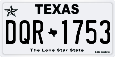 TX license plate DQR1753
