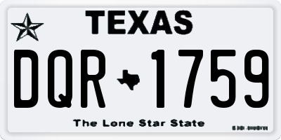 TX license plate DQR1759