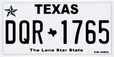 TX license plate DQR1765