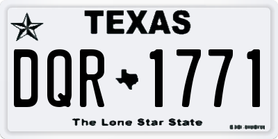 TX license plate DQR1771
