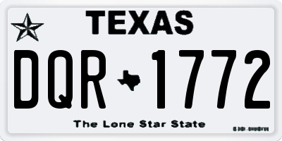 TX license plate DQR1772