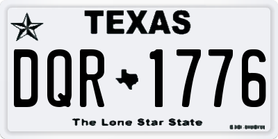 TX license plate DQR1776