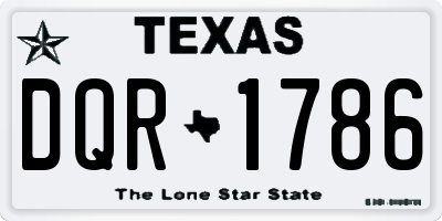 TX license plate DQR1786