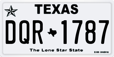 TX license plate DQR1787