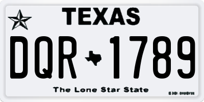 TX license plate DQR1789