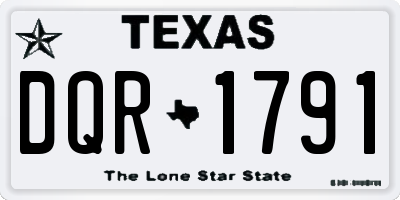 TX license plate DQR1791