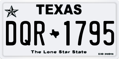 TX license plate DQR1795